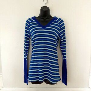 Dakini Striped Merino Wool Hooded Top, Size Large